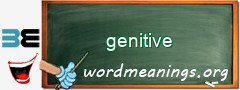 WordMeaning blackboard for genitive